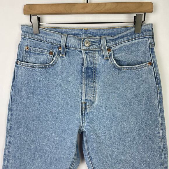 Levi's 501 S XX Sz 28 Button Fly Raw Hem Skinny Leg High Rise Cropped Jeans - Picture 2 of 9